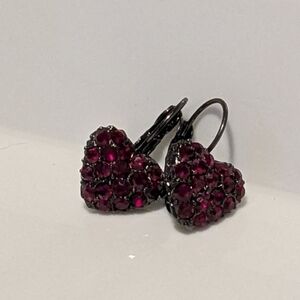 Red Rhinestone Heart Dangles